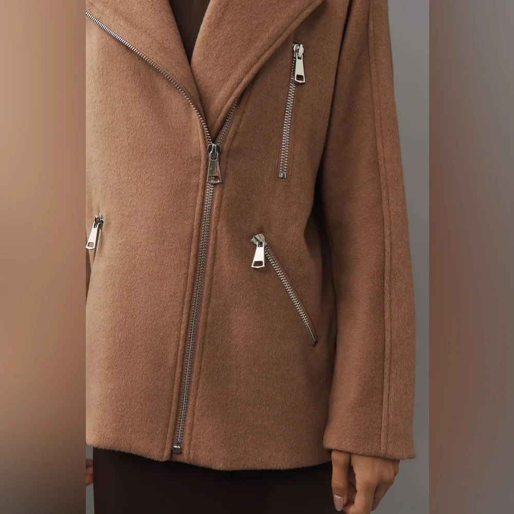 Anthropologie Maeve Longline Moto Wool-Blend Jacket XL - Picture 3 of 9